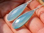 Vanoli Lange 925 zilveren oorbellen met chalcedoon, Daiva1973@hotmail.com, Hangers, Vanoli, Blauw