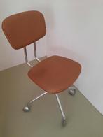 Vintage cognac skai leer bureaustoel!, Huis en Inrichting, Bureaustoelen, Ophalen, Gebruikt, Bruin
