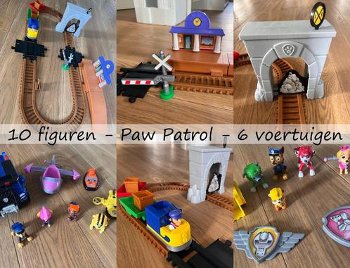 Paw Patrol set ZGAN!: trein, 10 figuren, 6 voertuigen, Kinderen en Baby's, Speelgoed | Actiefiguren, Zo goed als nieuw, Ophalen of Verzenden