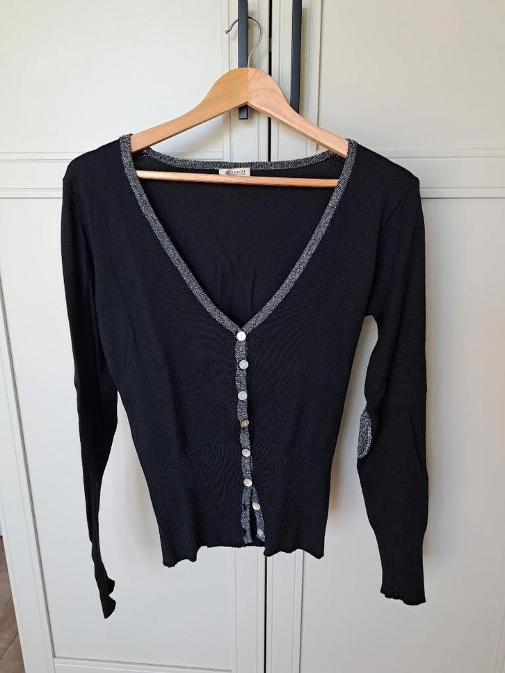 Heel mooi zwart vestje met glitterdetail, maat S., Kleding | Dames, Truien en Vesten, Zo goed als nieuw, Maat 36 (S), Zwart, Ophalen of Verzenden