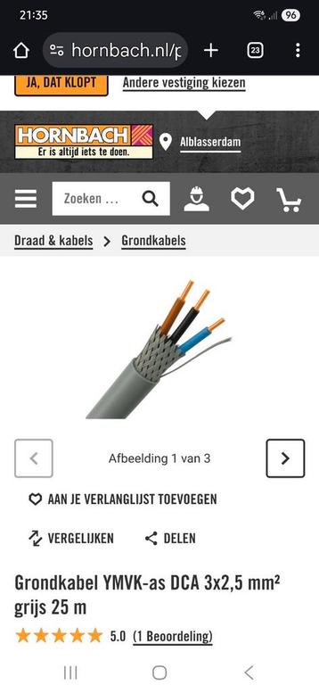 GEZOCHT: YMvk-as grondkabel (min. 10m) beschikbaar voor biedingen