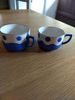 Digoin koffie kopjes, blauw, Antiek en Kunst, Antiek | Servies los, Ophalen of Verzenden