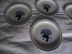 4 wit porselein bordje blauw druifjes 16 cm Japan ook p stuk, Ophalen of Verzenden