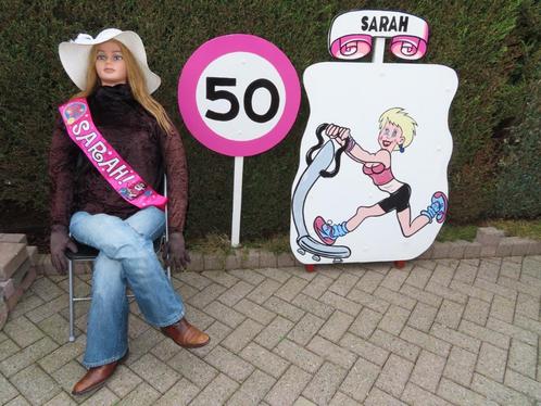 50 Sarah set 3 deel = Sarah + fitness bord + 50 bord, Hobby en Vrije tijd, Feestartikelen | Verhuur, Zo goed als nieuw, Abraham of Sarah