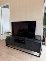 Zwart mangohout TV meubel 1 jaar oud, Ophalen, 150 tot 200 cm, Zo goed als nieuw, Metaal