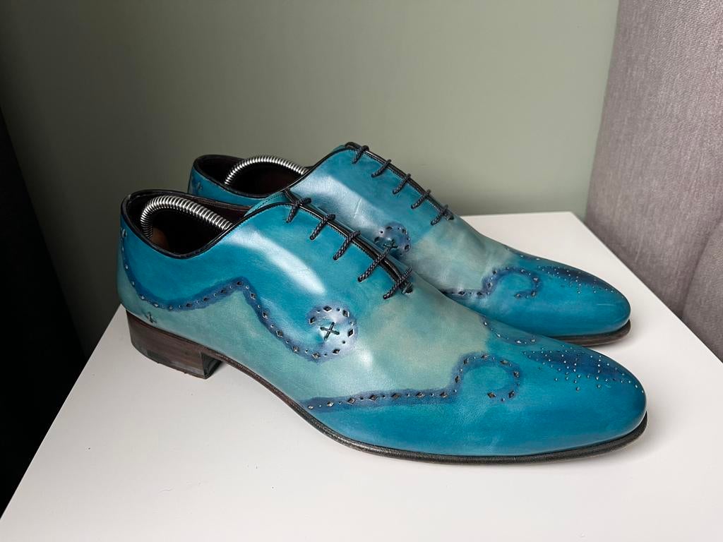 Harris herenschoenen maat 10 / 44, Kleding | Heren, Schoenen, Harris, Blauw, Ophalen of Verzenden, Zo goed als nieuw