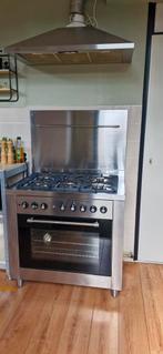 Gasfornuis met elektrische heteluchtoven SOLITAIRE RVS 5 p, Ophalen, Gebruikt, 60 cm of meer, Gas