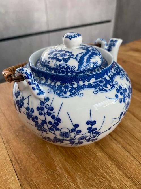 Antieke Porseleinen Theepot Blauw-Wit, Antiek en Kunst, Antiek | Porselein, Ophalen