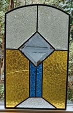 Glas-in-lood met geslepen spiegeltje oud vintage., Ophalen