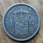 1 gulden 1915 Wilhelmina, Postzegels en Munten, Munten | Nederland, Ophalen, 1 gulden, Zilver, Koningin Wilhelmina