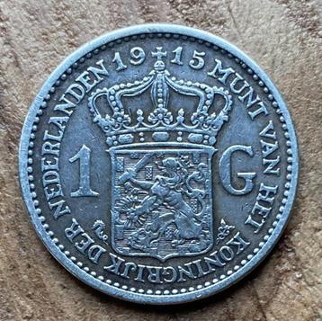 1 gulden 1915 Wilhelmina beschikbaar voor biedingen