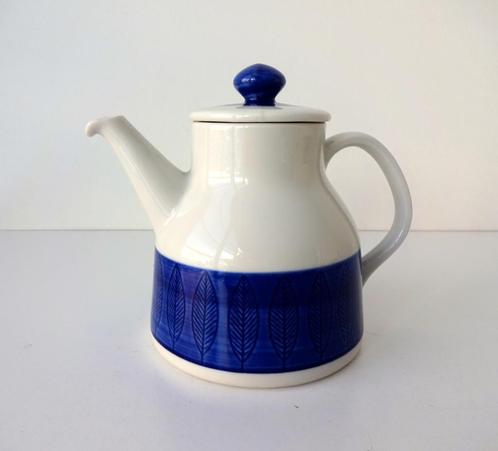 Koffiepot wit patroon in blauw Koka Rörstrand Sweden 3640-k, Antiek en Kunst, Antiek | Keramiek en Aardewerk, Ophalen of Verzenden