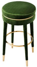 Eichholtz 2 parisian bar stools barkrukken velvet bras stoel, 2 krukken, Ophalen, Zo goed als nieuw, 60 tot 90 cm