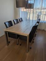 Licht eiken tafel, Huis en Inrichting, Tafels | Eettafels, Ophalen, Rechthoekig, 200 cm of meer, 100 tot 150 cm