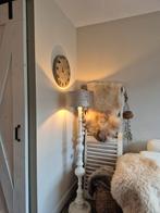 Brocante witte lamp met velvet croco kap, Huis en Inrichting, Ophalen, Gebruikt, 100 tot 150 cm, Stof