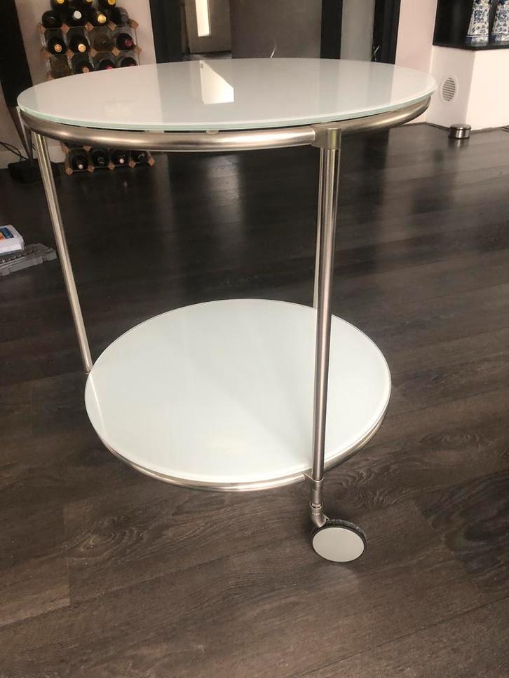 Ikea strind bijzettafel, Huis en Inrichting, Tafels | Bijzettafels, Zo goed als nieuw, Rond, 60 cm of meer, Minder dan 55 cm, Metaal of Aluminium