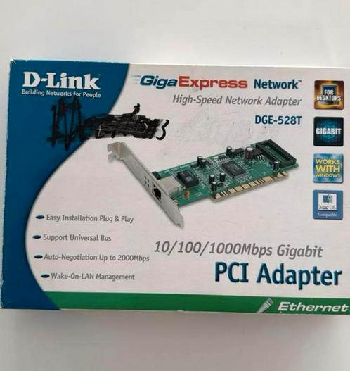 D-Link DGE-528T PCI gigabit netwerkkaart, Computers en Software, Netwerkkaarten, Zo goed als nieuw, Ophalen of Verzenden