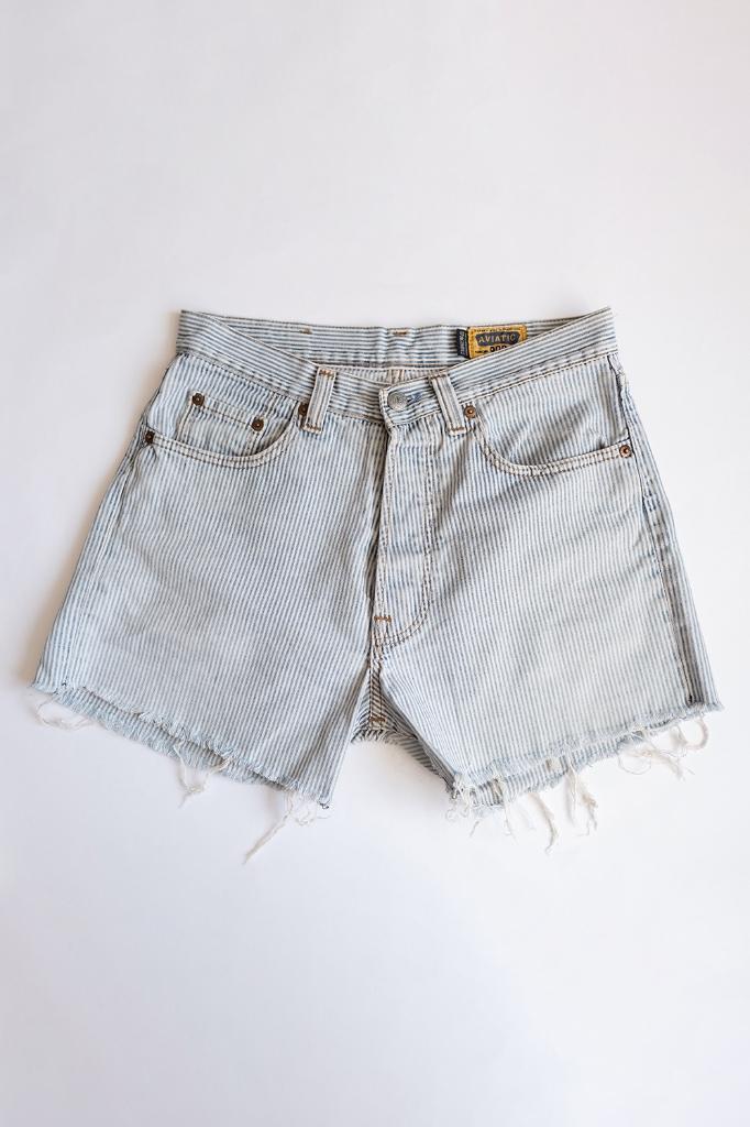 Vintage Gestreepte Spijkerbroek Shorts Aviatic Maat S, Kleding | Dames, Spijkerbroeken en Jeans, Gedragen, W28 - W29 (confectie 36)