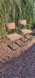 Vintage buisframe stoelen Gispen stijl, Huis en Inrichting, Stoelen, Overige materialen, Gispen, Twee, Gebruikt