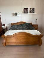 Tweepers. eikenhouten bed met elektronische auping spiralen, Huis en Inrichting, Slaapkamer | Bedden, Ophalen, Gebruikt, Tweepersoons