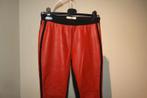Pinko deels leren broek voorkant rood leer achterkant zwartI, Verzenden, Zo goed als nieuw, Lang, Rood