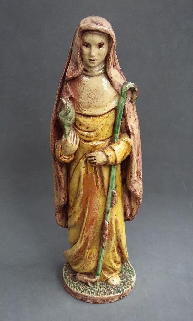 Om 1940 Russel Tiglia Tegelen Heilige Gertrudis van Nijvel, Antiek en Kunst, Antiek | Religie, Ophalen of Verzenden