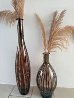 Glazen Vazen Set - Bruintinten, Overige kleuren, Ophalen of Verzenden, Minder dan 50 cm, Glas