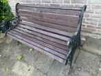 Gietijzeren tuin, bankje met merantilatten zeer goeie staat, Tuin en Terras, Tuinbanken, Ophalen, Gebruikt, Overige materialen