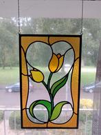 Glas in Lood Raamdecoratie - Tulp Design, Ophalen of Verzenden, Gebruikt