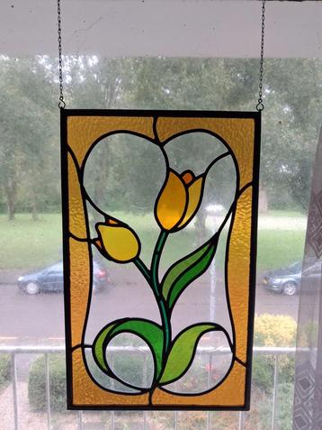Glas in Lood Raamdecoratie - Tulp Design beschikbaar voor biedingen
