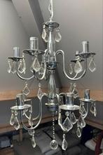Kristallen Kroonluchter - 10 Lamps + Zwarte Kap, Huis en Inrichting, Ophalen of Verzenden, Zo goed als nieuw, Glas