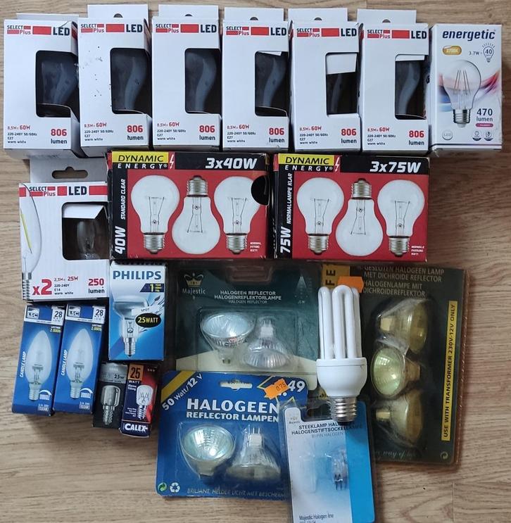 Verschillende soorten lampen E27 E14, Huis en Inrichting, Lampen | Losse lampen, Gebruikt, Gloeilamp, 60 watt of meer, E27 (groot)
