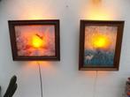 Wanddecoratie lamp jaren 50 60 met verlichting hert eenden, Ophalen of Verzenden, Gebruikt