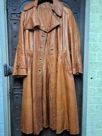 Lange leren jas cognac kleur maat 34/36, Ophalen, Gedragen, Maat 34 (XS) of kleiner, Bruin