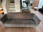 Gelderland Bank - Grijs Velours, Mat Chroom, Huis en Inrichting, Banken | Sofa's en Chaises Longues, Stof, Driepersoons, 75 tot 100 cm