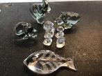 Vintage glas figuren. Vis/Aap/Olifant/neushoorn/nijlpaard., Ophalen of Verzenden