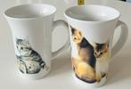 2 prachtige mokken met katten Siaki Porselein, Ophalen of Verzenden, Zo goed als nieuw