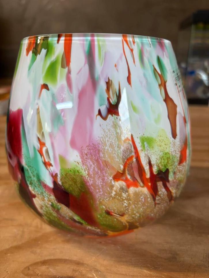 Fidrio Vaas - Handgeblazen Glas, Huis en Inrichting, Woonaccessoires | Vazen, Zo goed als nieuw, Overige kleuren, Minder dan 50 cm