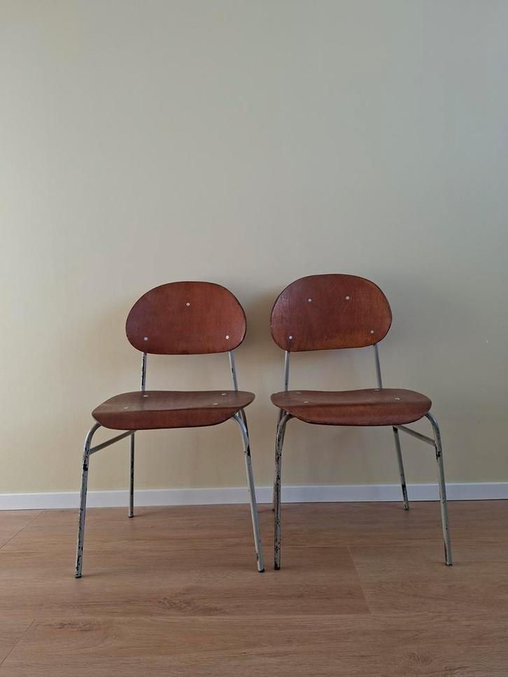 Vintage schoolstoeltjes, Kinderen en Baby's, Kinderkamer | Tafels en Stoelen, Stoel(en), Ophalen