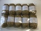10 bolletjes goudkleurig haak/breigaren - nieuw, Ophalen of Verzenden, Nieuw, Breien of Haken, Wol of Garen