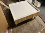 Salon tafel mango hout wit staal 85x85 van 399 nu 89, 50 tot 100 cm, Minder dan 50 cm, Nieuw, Metaal