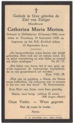 Catharina M. Merten 1890 Delfshaven + 1929 Voorburg, 39 jr, Verzenden, Bidprentje
