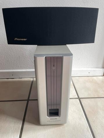 Philips subwoofer + Pioneer center speaker beschikbaar voor biedingen