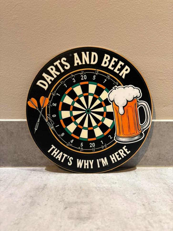 Mancave Bar Café Wanddecoratie metalen bordje Darts Darten, Verzamelen, Sportartikelen en Voetbal, Zo goed als nieuw, Overige typen