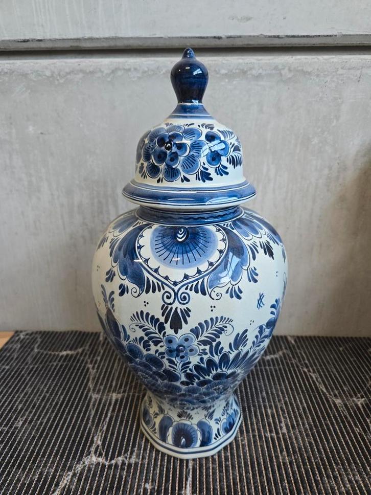 Delfts Blauw Vaas met Deksel, Antiek en Kunst, Antiek | Vazen, Ophalen of Verzenden