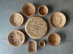 BOHO IBIZASTYLE set rieten mandjes, leuk voor aan de muur!, Mand, Rond, Nieuw, Ophalen of Verzenden