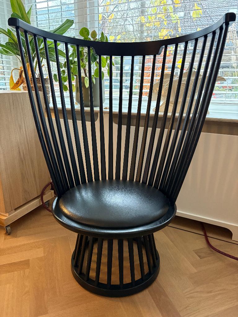 Tom Dixon | Fan Chair | Zwart, Ophalen, Gebruikt, Design, 75 tot 100 cm