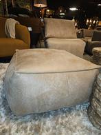 Poef Fred De La Bretoniere dik rundleer, Huis en Inrichting, Ophalen of Verzenden, Nieuw, Minder dan 50 cm
