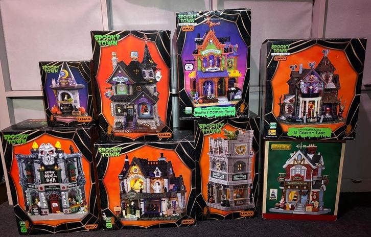 Lemax Spooky Town Kersthuisjes - Diverse Collectie, Diversen, Kerst, Gebruikt, Ophalen of Verzenden