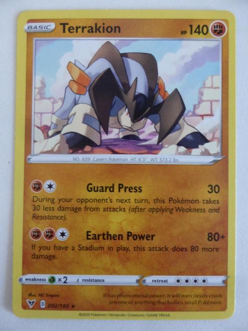 Terrakion 092/185 (Pd2), Hobby en Vrije tijd, Verzamelkaartspellen | Pokémon, Nieuw, Losse kaart, Ophalen of Verzenden